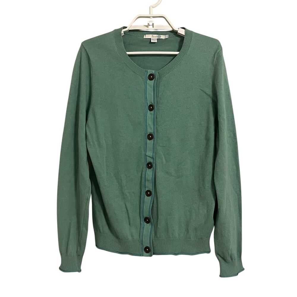 Boden Cotton Cashmere Blend Cardigan Sweater Green